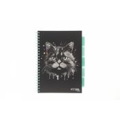 Kołozeszyt (kołobrulion) Strigo ANIMALS CZARNY A4 100k. 80g krata (PADS019)