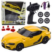 Samochód Lean Sportowe Do Driftu Wymienne Koła Zdalnie Sterowany RC 4WD Żółte (22686)