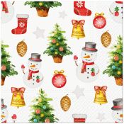 Serwetki Paw BN Snowmen Pattern mix bibuła [mm:] 330x330 (TL231600)