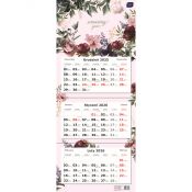 Kalendarz ścienny TRÓJDZIELNY 825mm x 340mm Interdruk (KWIATY)