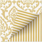 Serwetki Lunch Double Design Portuguese Tiles Stripe (gold) mix nadruk bibuła [mm:] 330x330 Paw (SDLD000409)