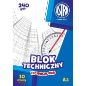 Blok techniczny Astra A3 biały 240g 10k