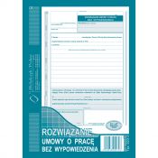 Druk samokopiujący Rozwiązanie umowy o pracę bez wypowiedzenia A5 40k. Michalczyk i Prokop (523-3)