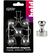 Magnes Grand neodymowy z uchwytem Srebrny śr. 12mm (130-1965) 5 sztuk