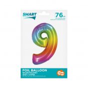 Balon foliowy Godan Smart cyfra 9 tęcza 76cm (CH-STC9)