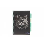 Kołozeszyt (kołobrulion) Strigo ANIMALS KOT CZARNY B5 100k. 80g krata (PADS023)