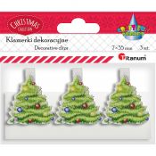 Ozdoba drewniana Titanum Craft-Fun Series klamerki XMAS choinki (AQE19118-4)