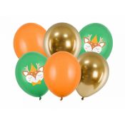 Balon gumowy Partydeco jelonek mix 6szt. mix 300mm (SB14P-317-000-6)