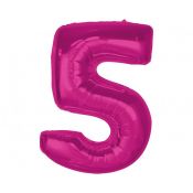 Balon foliowy Godan Smart cyfra 5, różowa, 92 cm (CH-S9R5)