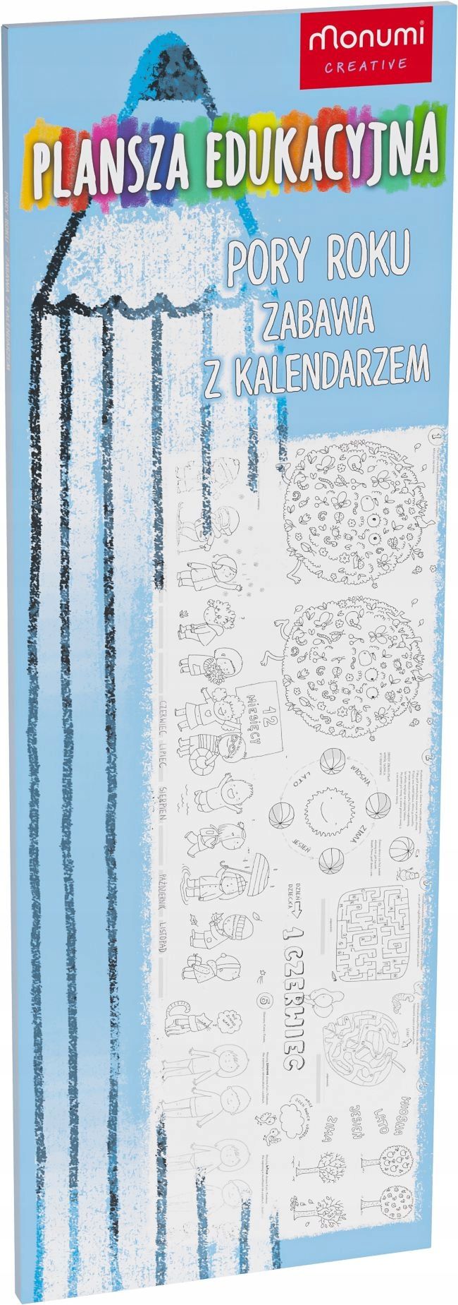 Kolorowanka Plansza edukacyjna.  Pory Roku- Zabawa z Kalendarzem Monumi (3372)