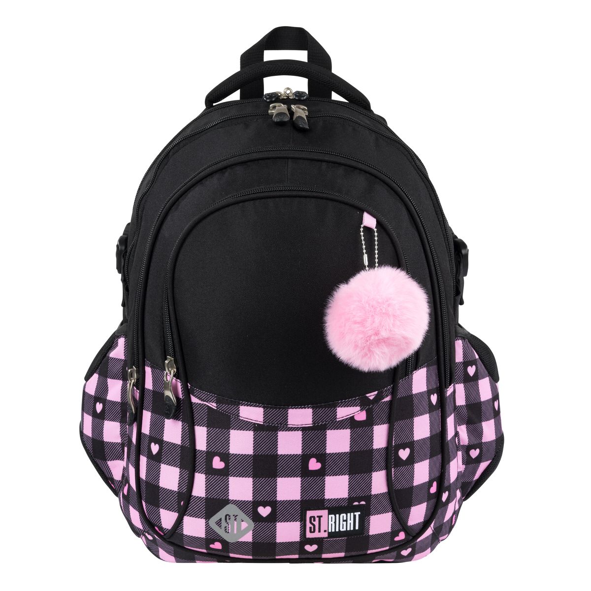Plecak PINK CHECKERED 4-KOMORY St.Right (BP-01)