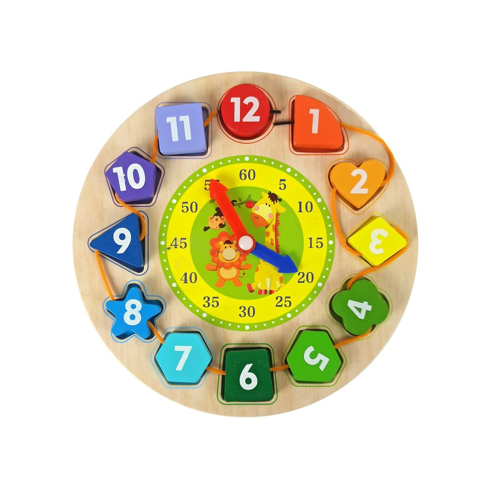 Zegarek dla dzieci Lean Drewniany edukacyjny sorter (9112)