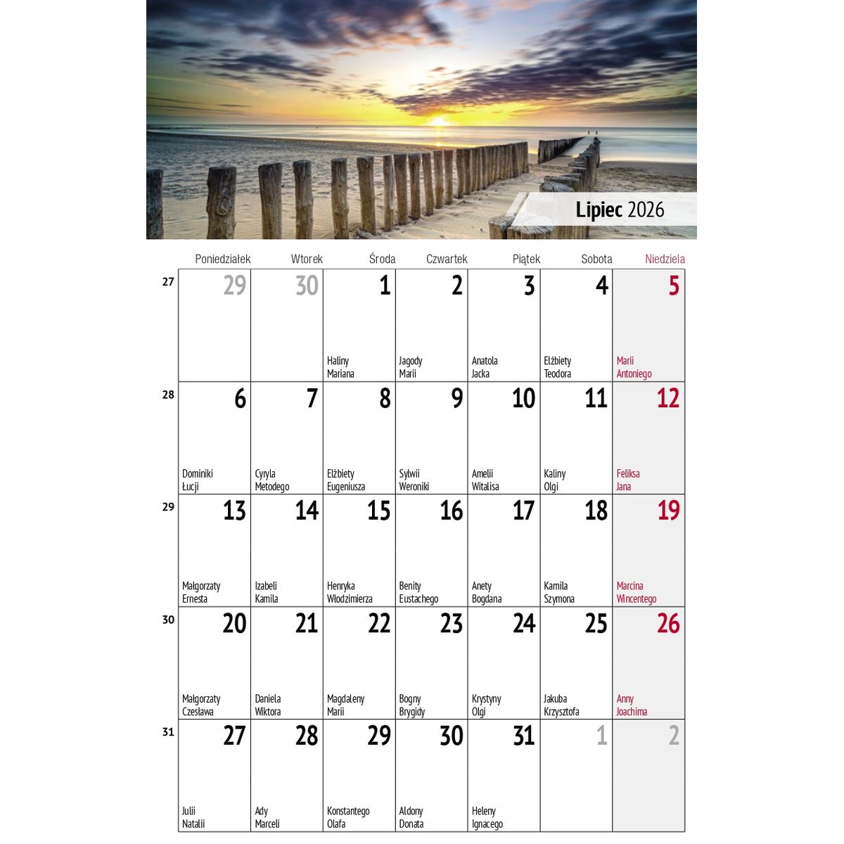 Kalendarz biurkowy miesięczny Pejzaże 240mm x 150mm Press (5904830713602)