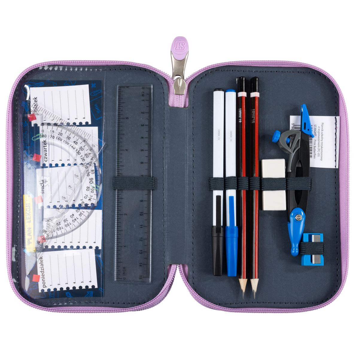 Piórnik PINK BUTTERFLIES pc-05 St.Right (z wyposażnieniem)