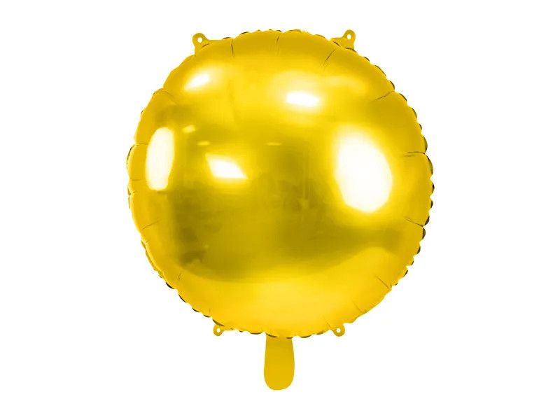 Balon foliowy Partydeco okrągły Pastylka złota 31cal (FB178-019)