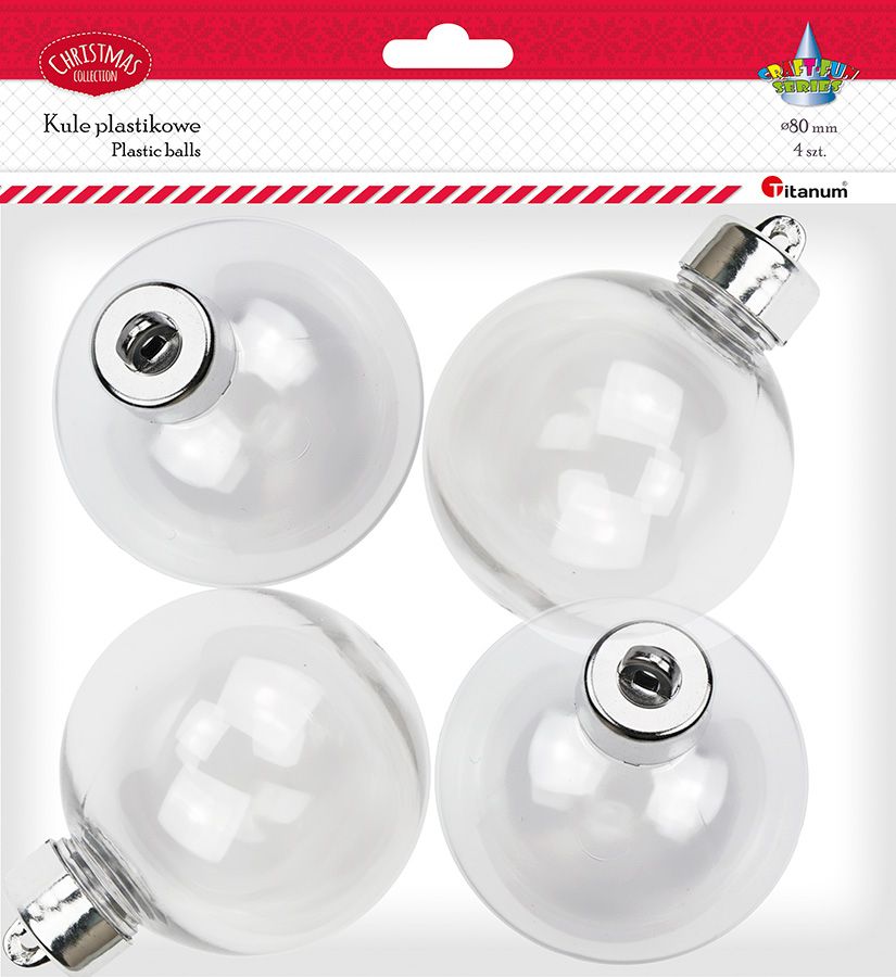 Ozdoba świąteczna Craft-Fun Series Bombki plastikowe z zakrętką Titanum (DIY-XM(532))