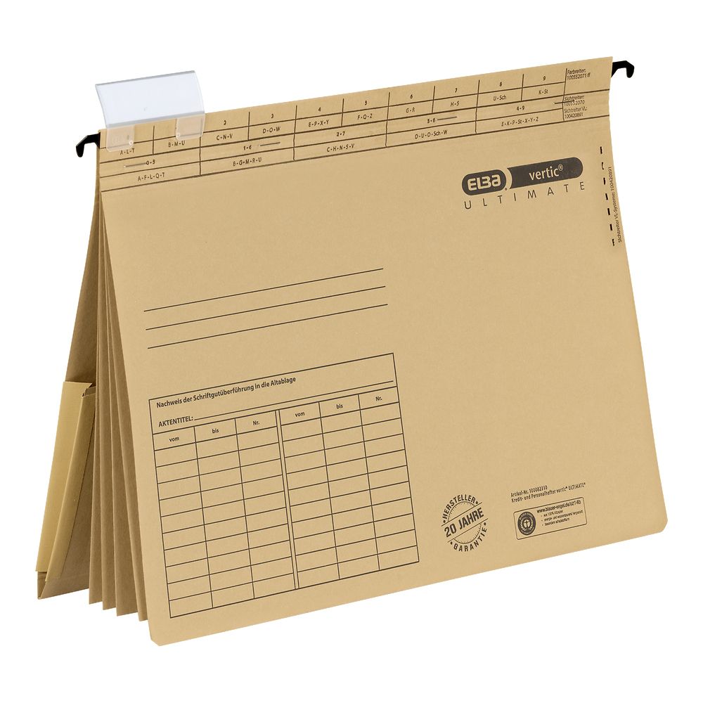 Skoroszyt Elba Vertic Ultimate wiszący personalno-kredytowy A4 brązowy karton 230g (100082310)