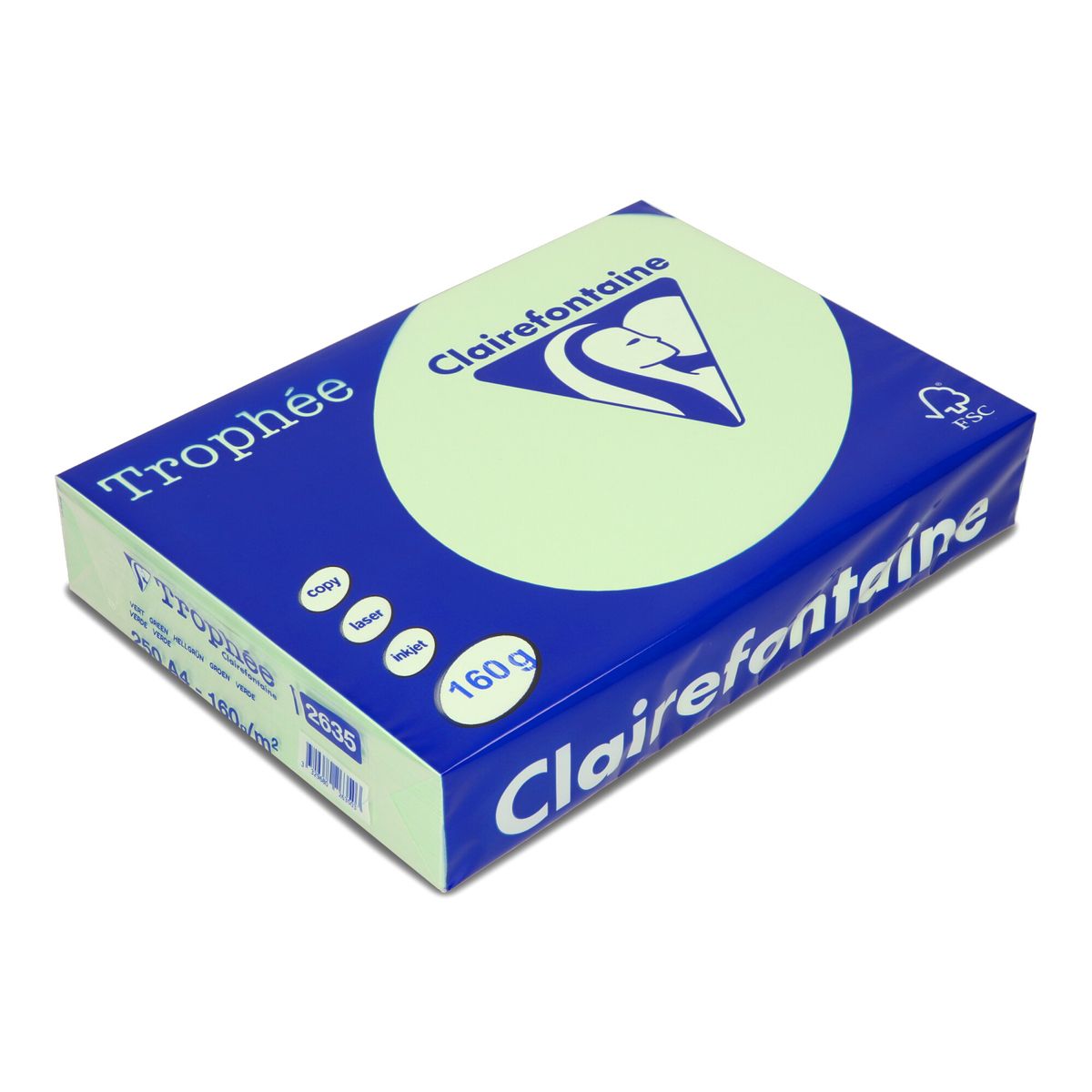 Papier kolorowy kolorowy A4 zielony 160g Trophee (xca42635)