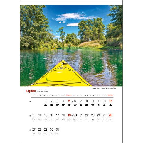 Kalendarz ścienny NAJPIĘKNIEJSZE RZEKI POLSKI 13 planszowe A3 330mm x 500mm Jotan (WP123)