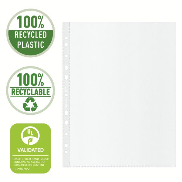 Koszulki na dokumenty Esselte Recycled Maxi groszkowa A4 kolor: bezbarwny typu U 100 mic. (627504)