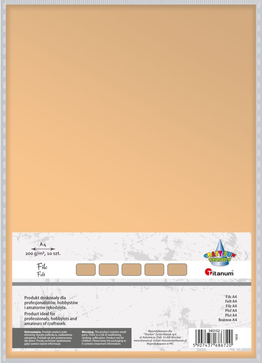 Filc Craft-Fun Series kolor: cielisty 10 ark. Titanum (345152)