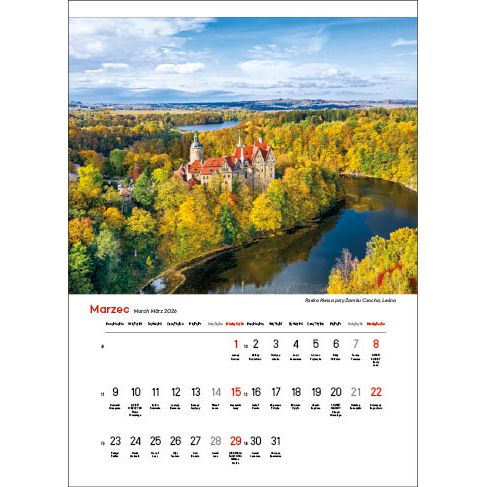 Kalendarz ścienny NAJPIĘKNIEJSZE RZEKI POLSKI 13 planszowe A3 330mm x 500mm Jotan (WP123)