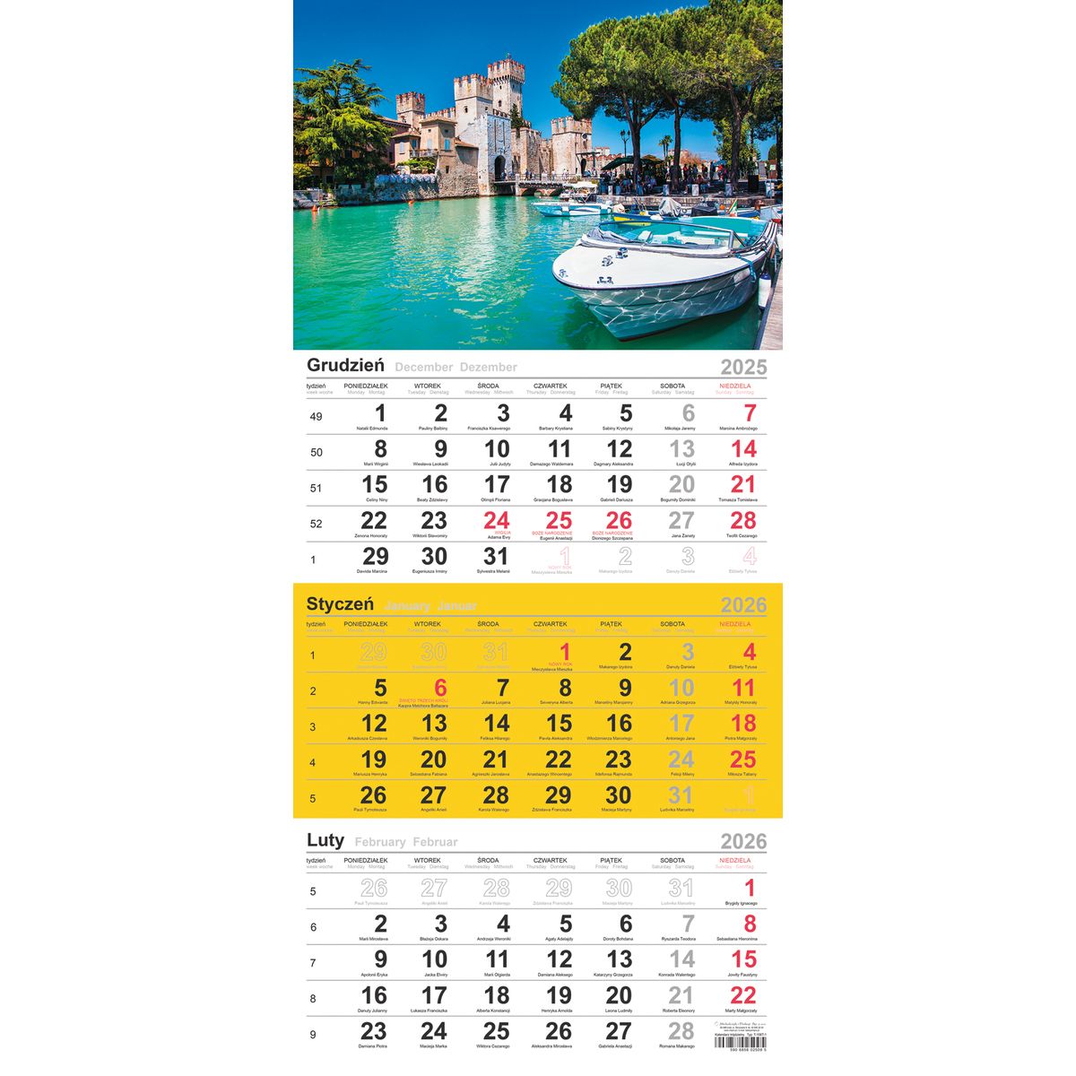 Kalendarz ścienny trójdzielny 288mm x 622mm Michalczyk i Prokop (T-106T-04)