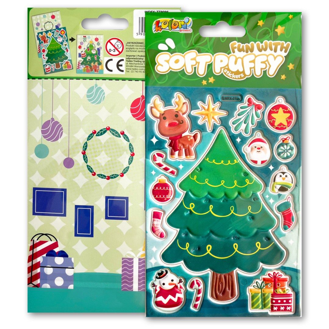 Naklejki świąteczne CHRISTMAS FUN with Christmas Tree TT9096 Penmate (SWPX-2104)