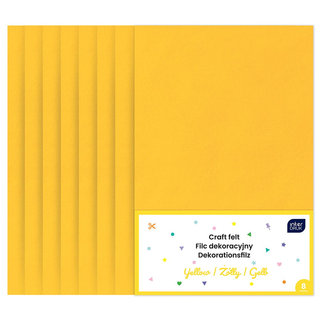 Filc kolor: żółty 8 ark. Interdruk (IFILDEKŻÓŁ)