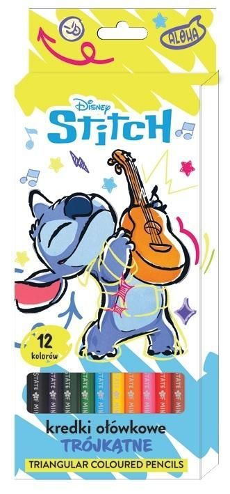 Kredki ołówkowe Beniamin Stitch trójkątne 12 kol.