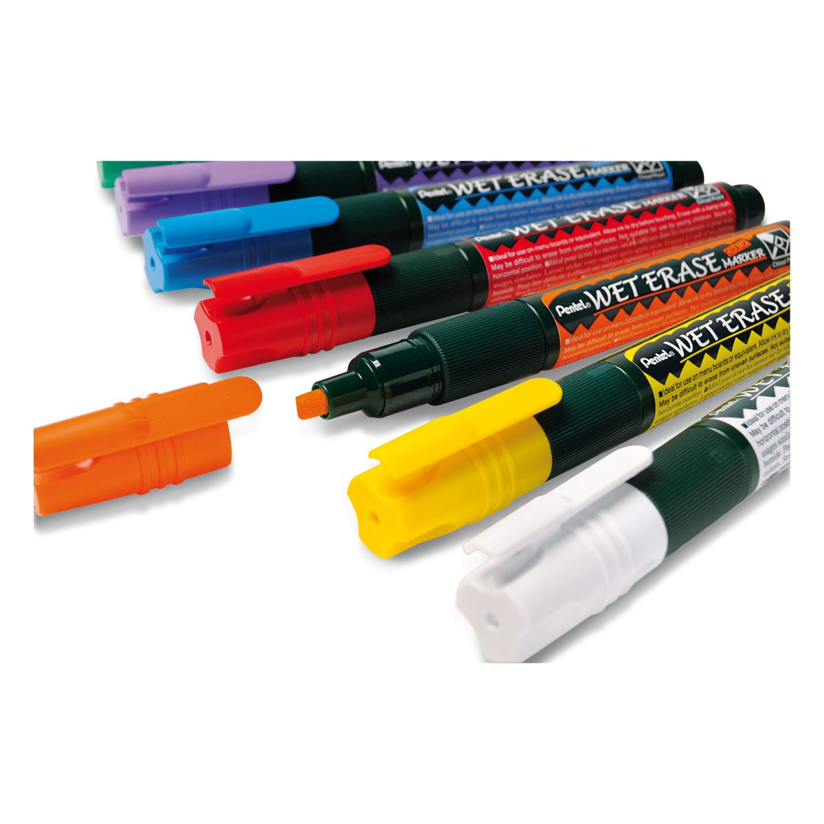 Marker suchościeralny Pentel czerwony ścięta końcówka (SMW56-)