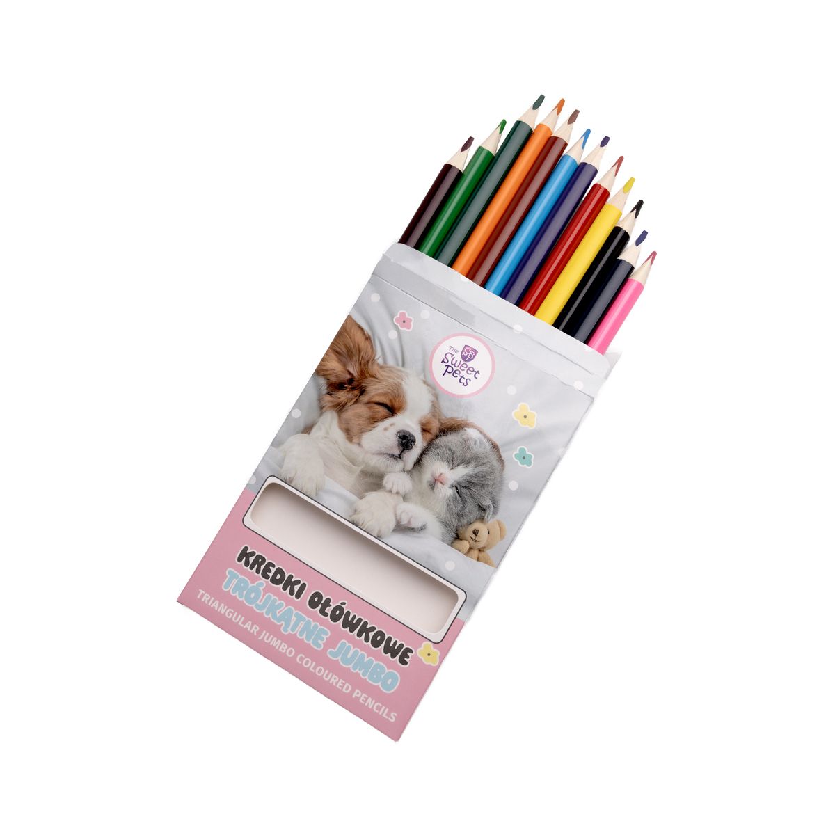 Kredki ołówkowe Beniamin The sweet pets trójkątne 12 kol.