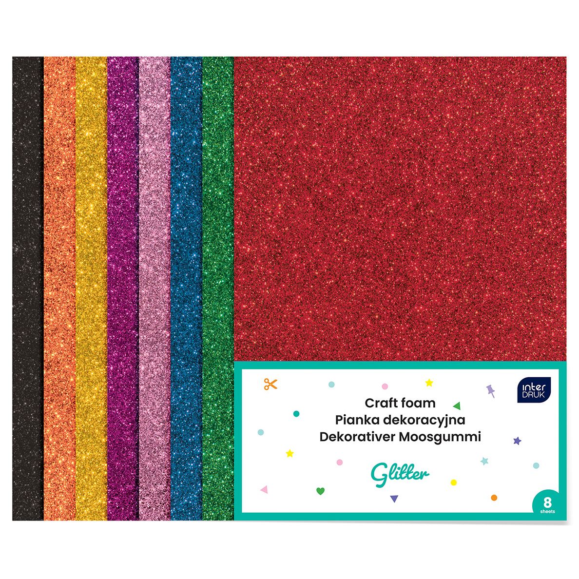 Arkusz piankowy pianka dekoracyjna NC-002 kolor: mix 8 ark. Interdruk (IPIANC002)