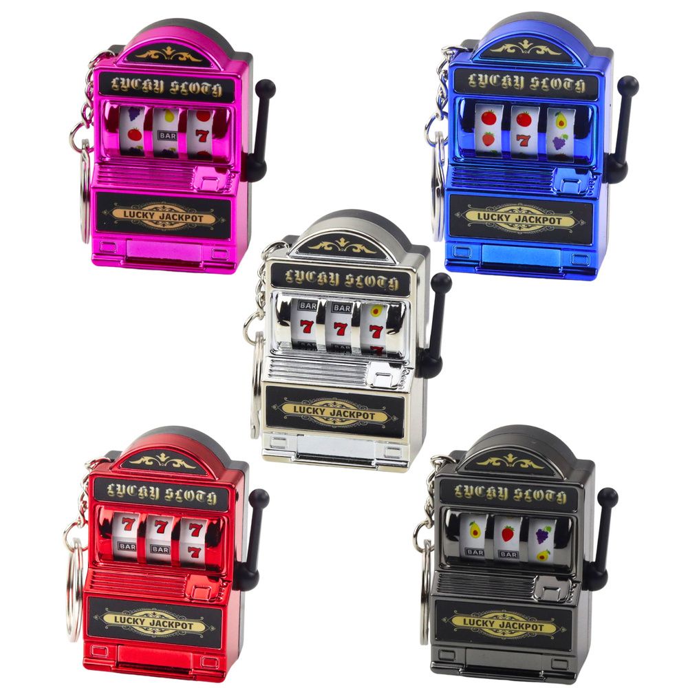 Brelok Mini Maszyna Kasynowa Slot Automat Ruchomy Drążek Mix Kolor Lean (22104)