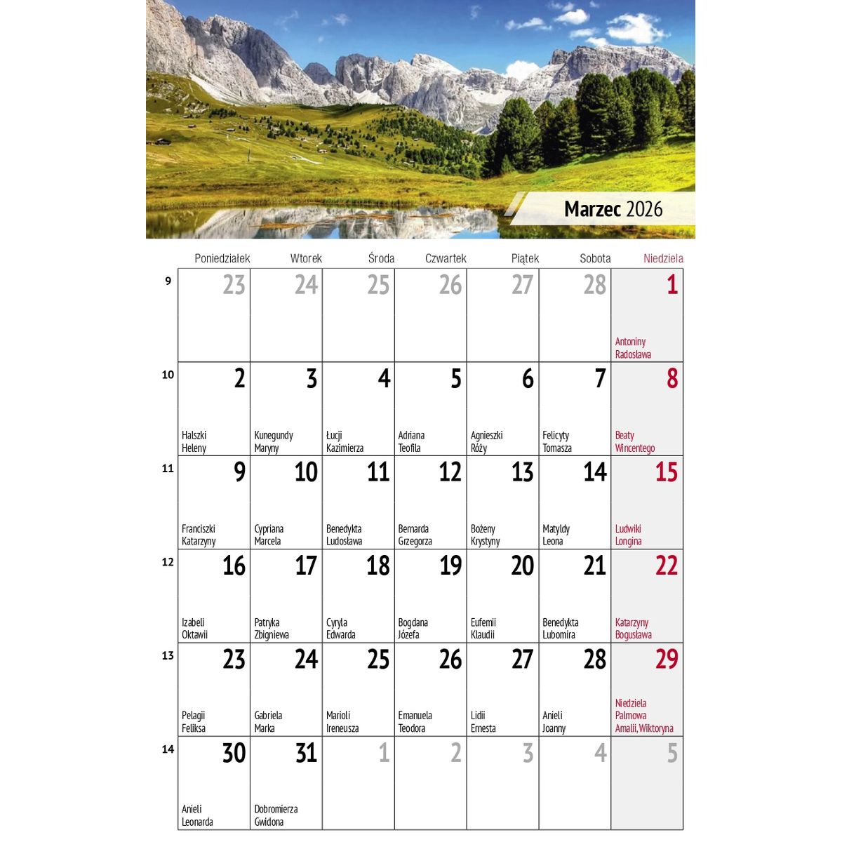 Kalendarz biurkowy miesięczny Pejzaże 240mm x 150mm Press (5904830713602)