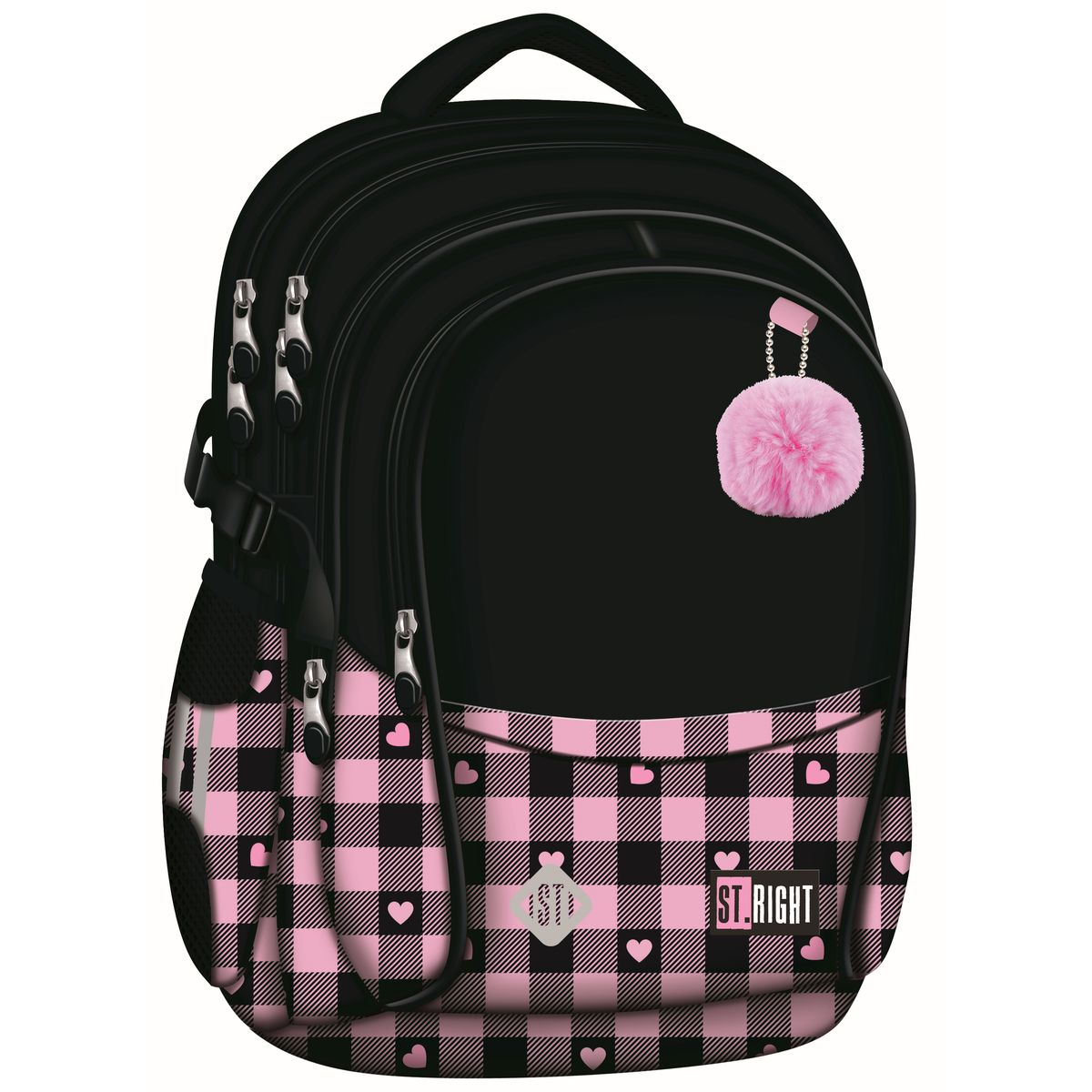 Plecak PINK CHECKERED 4-KOMORY St.Right (BP-01)