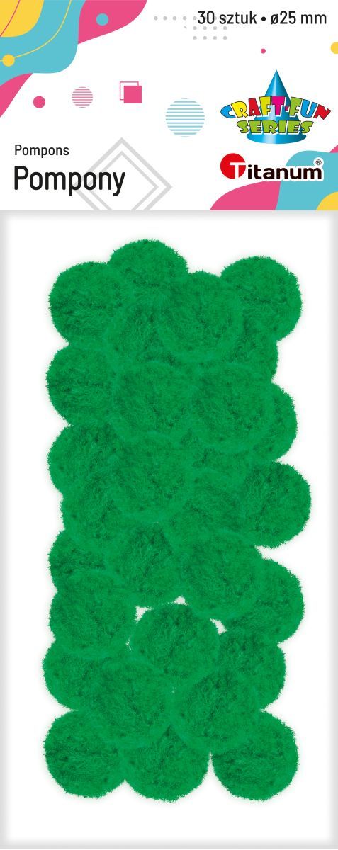 Pompony Craft-Fun Series zielone 30 szt Titanum (352952)
