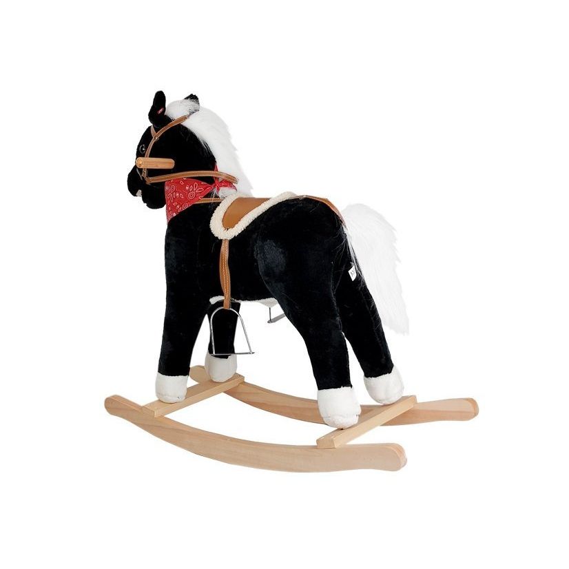 Koń na biegunach biało-czarny 74 cm Lean (2250)