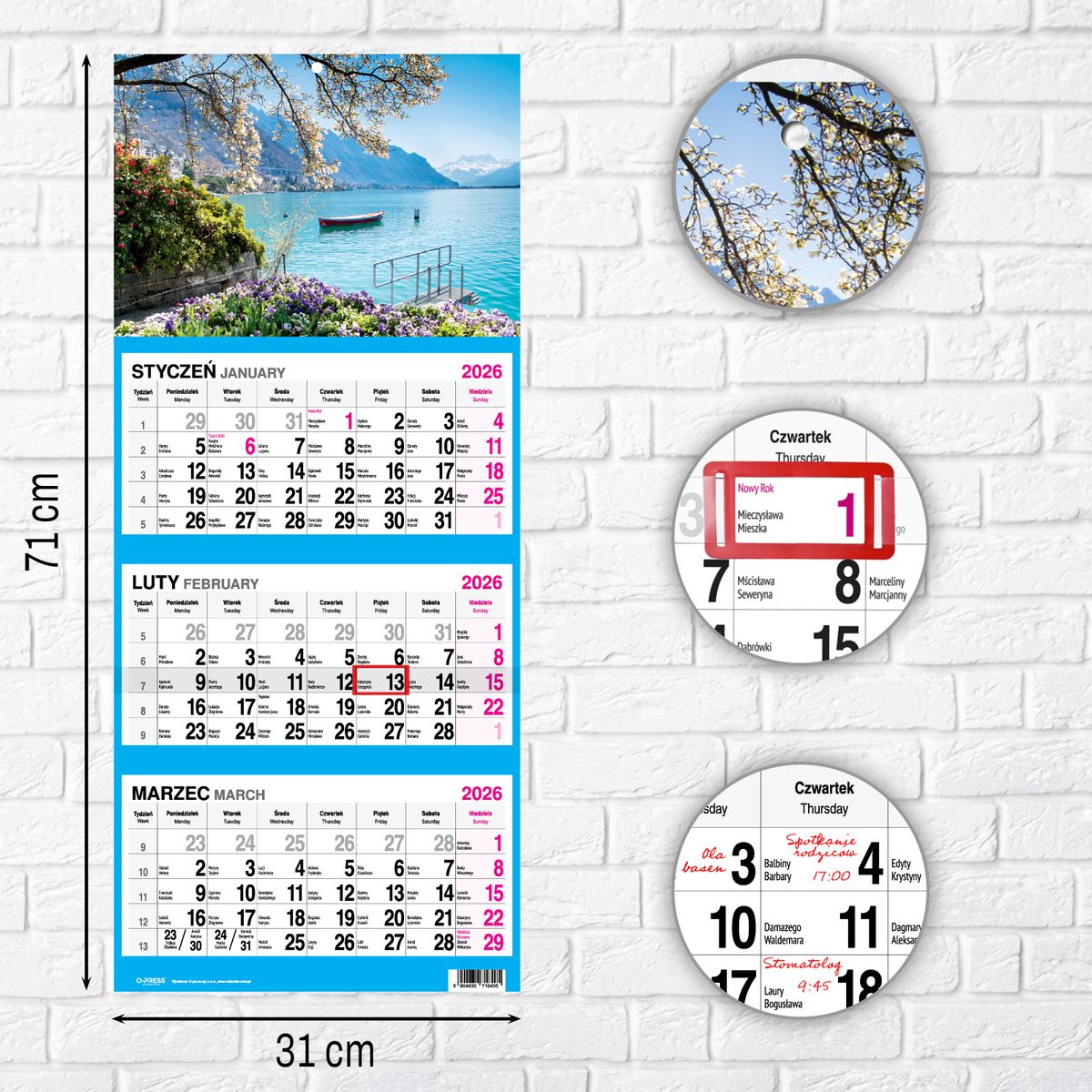 Kalendarz ścienny WIDOK 310mm x 790mm Press