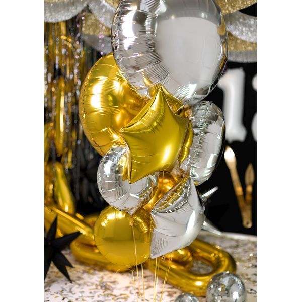 Balon foliowy Partydeco okrągły Pastylka złota 31cal (FB178-019)