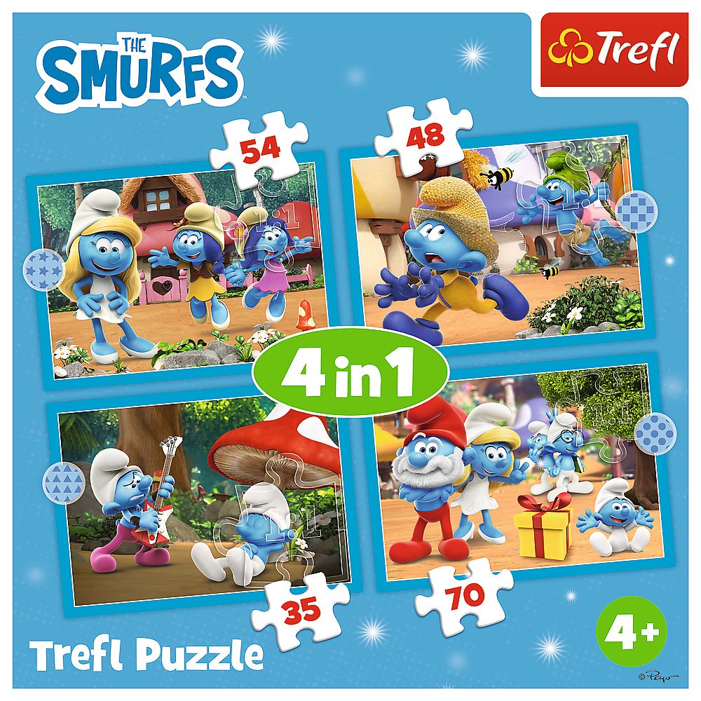 Puzzle Trefl Smerfy Wioska Smerfów 4w1 el. (34656)