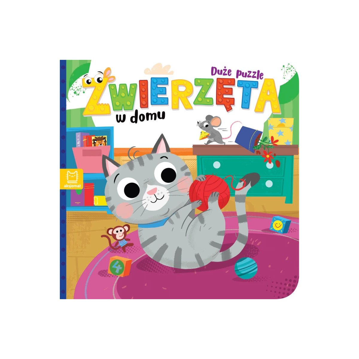 Książka dla dzieci Zwierzęta w domu. Duże puzzle Aksjomat