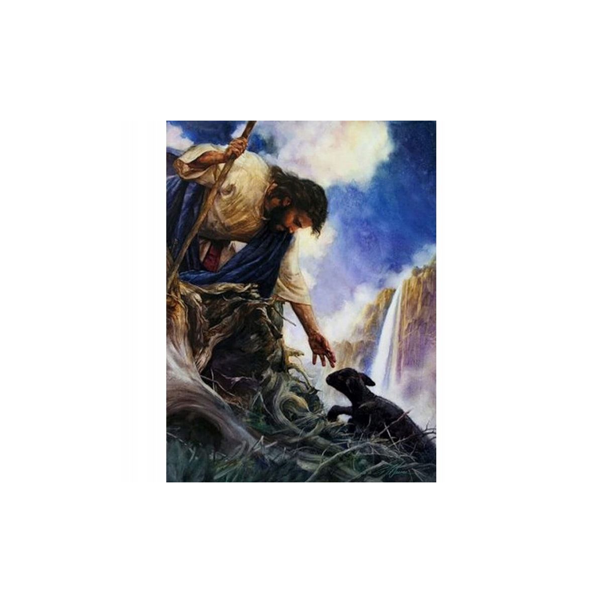 Zestaw kreatywny Norimpex Diamentowa mozaika Jezus Ratuje Czarną Owce 40x30cm (NO-1007284)