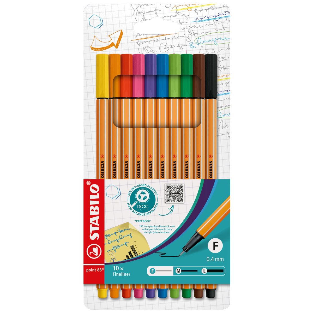 Cienkopis mix 0,4mm 10kol. Stabilo (8810)