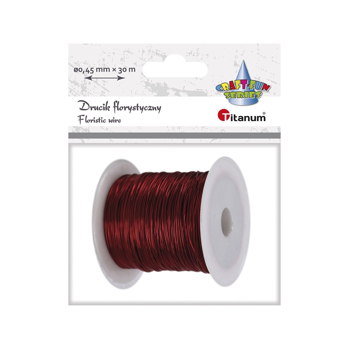 Drucik florystyczny Titanum Craft-Fun Series 0,45mm x 30m czerwony (PJ499)