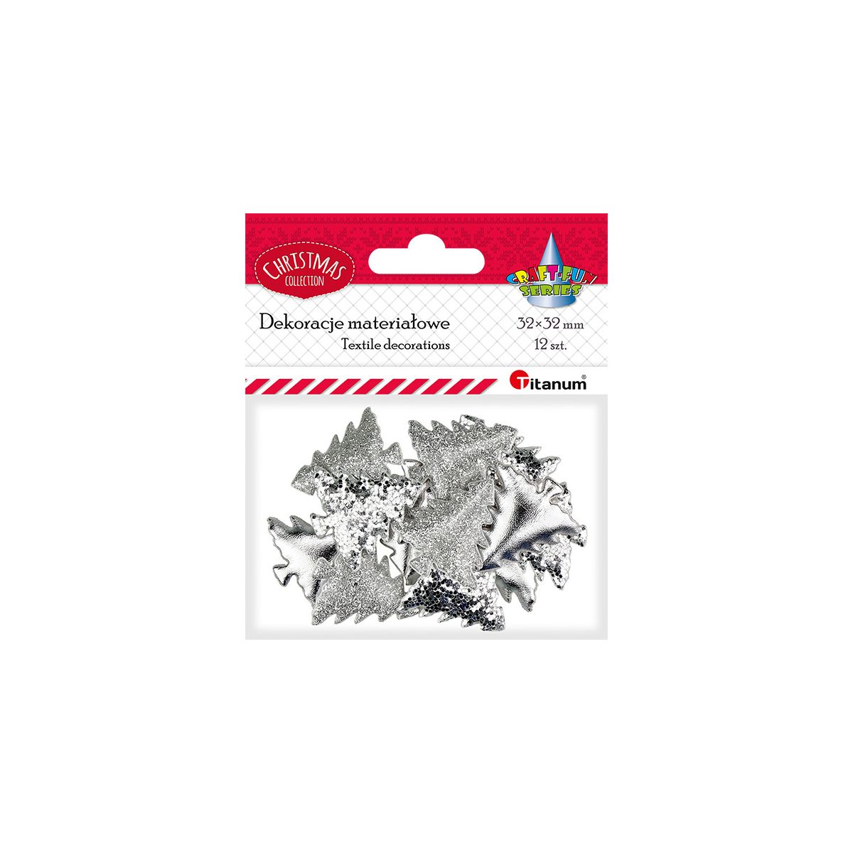 Ozdoba materiałowa Craft-Fun Series Srebrne choinki Titanum (BJ25042704)
