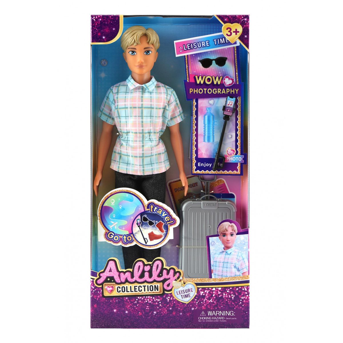 Lalka Lean Anlily chłopak z walizką (24505)