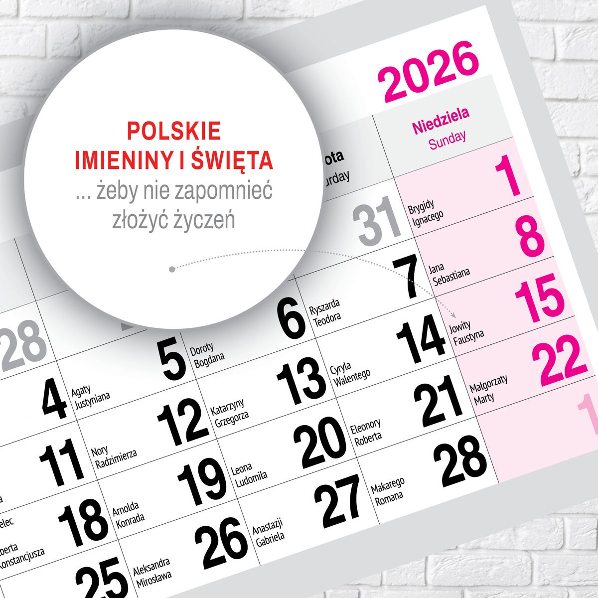 Kalendarz ścienny PREMIUM trójdzielny A4 Press (PIES)