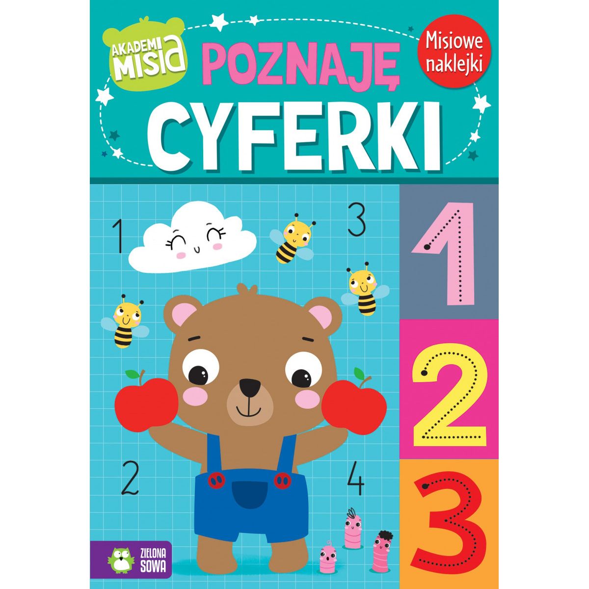 Książeczka edukacyjna Zielona Sowa Akademia Misia Poznaję cyferki
