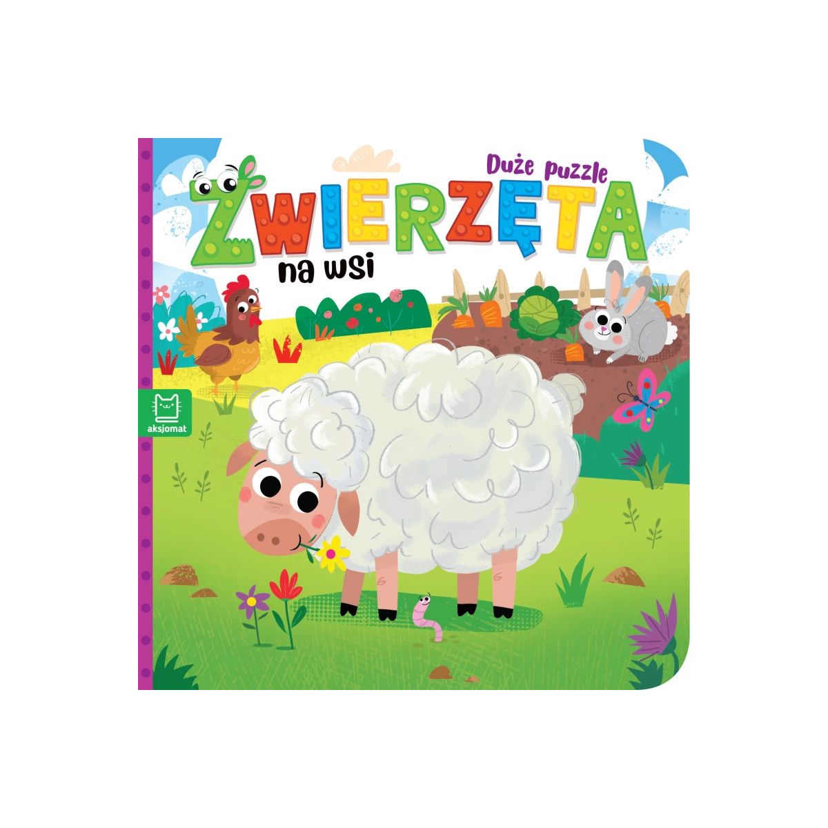 Książka dla dzieci Zwierzęta na wsi. Duże puzzle Aksjomat